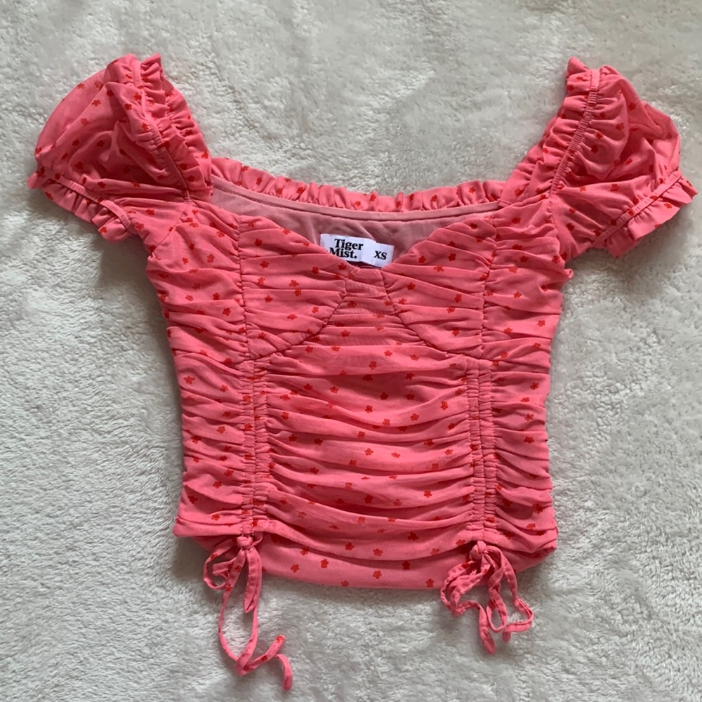 Matching set pink blouse and shorts pink